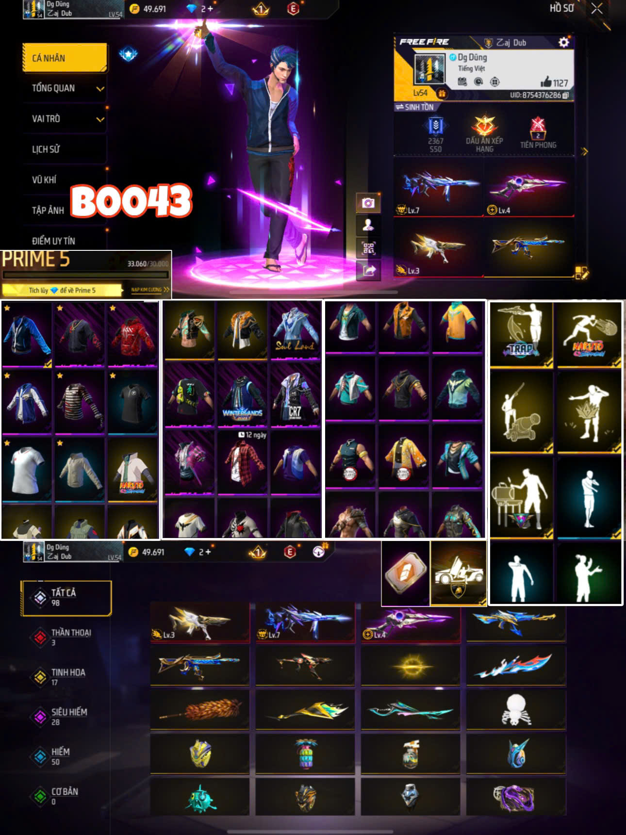 1. Tài khoản Z53396 - hình ảnh túi đồ